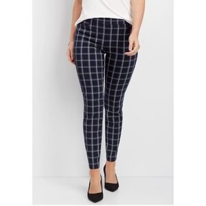 Maurices‎ Navy Plaid Stretch Crop Pants Regular Women's Plus Sz XXL Workwear #